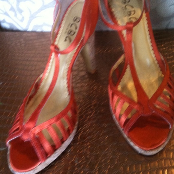 BCBG Shoes - Satin & Cork Sandals by BCBG