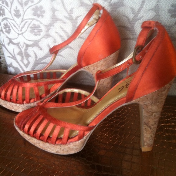 Satin & Cork Sandals by BCBG - Picture 2 of 3