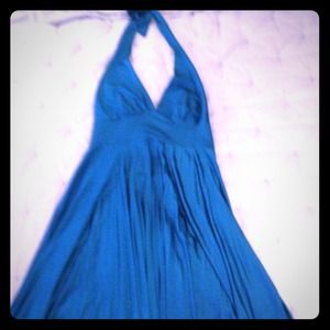 Turquoise accordion satin dress