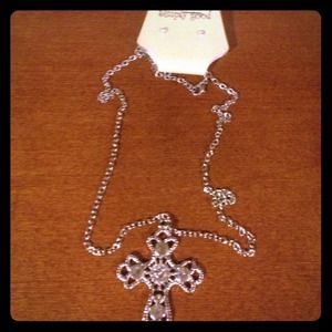 Cross necklace with stud earrings! Never worn!
