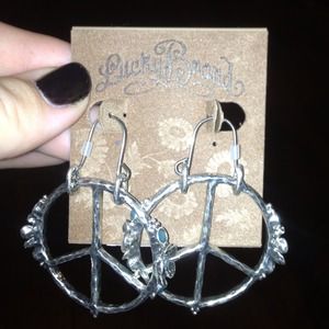 Lucky brand peace earrings. Never worn