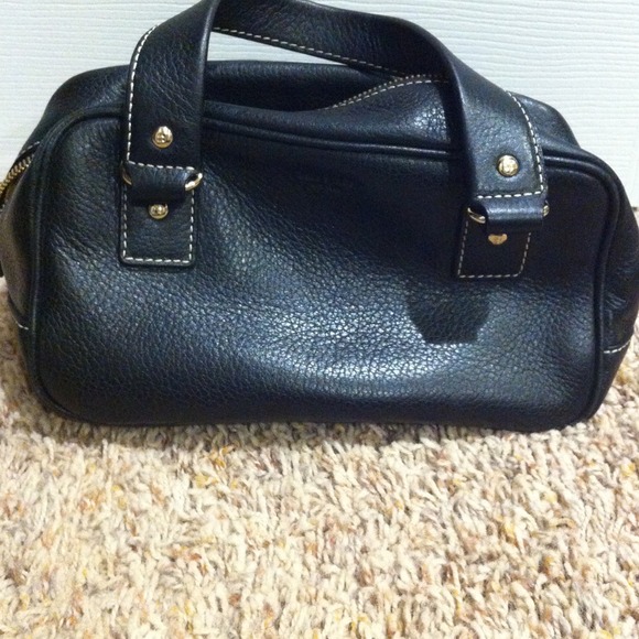 Black Leather Kate Spade Hand Bag