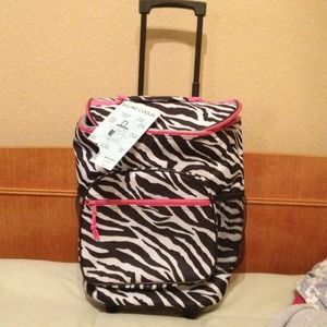 Rolling zebra print cooler