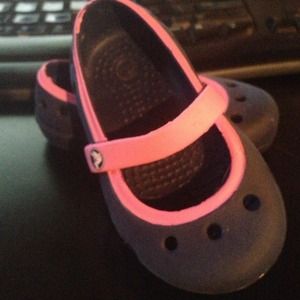 Baby crocs size 4.  Worn only a couple times