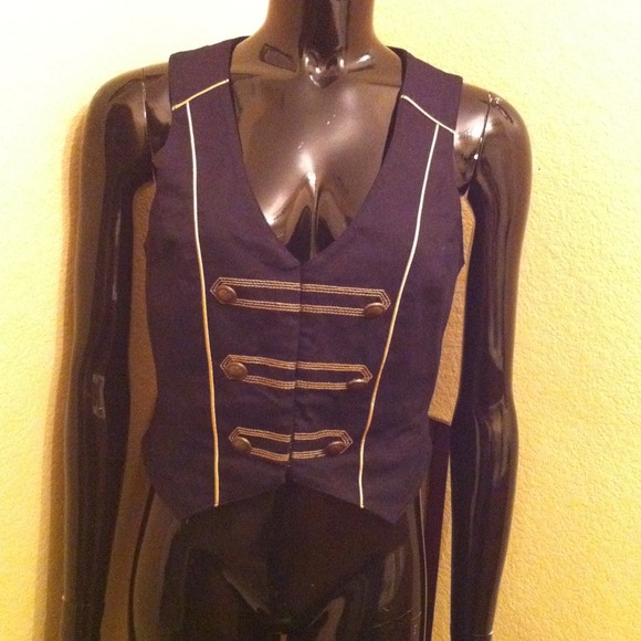 H&M Black Vest w/ Golden Colored Trim & Buttons