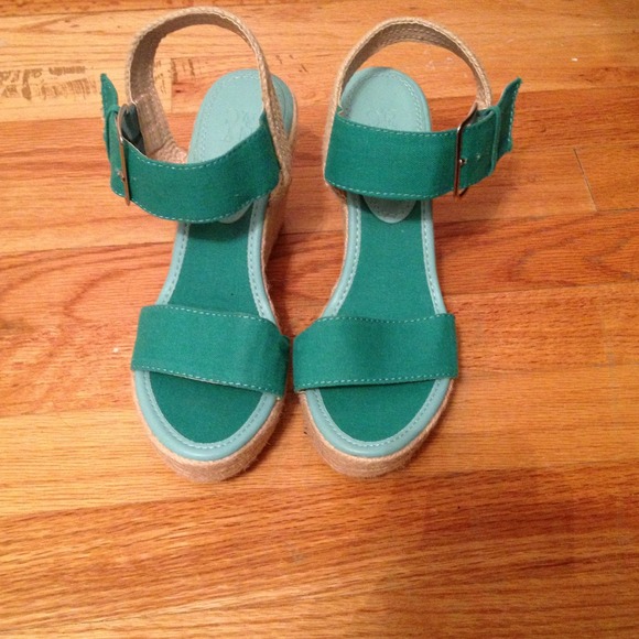 Teal wedge shoes. New York & Co.