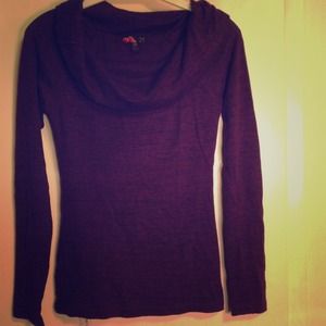 Purple slouchy collared shirt.