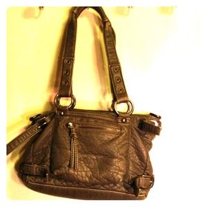 Small grey pleather bag