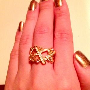 Rose gold colored ring