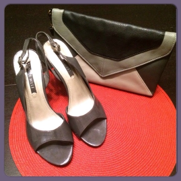 Deep grey Nine West sling back heel