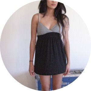 Gray and black dress