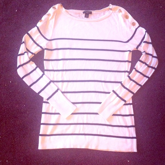 ❤BOGO❤ Navy Striped and Gold Button Shirt