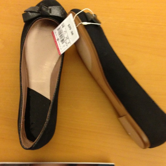 Zara ballet flats with leather bow sz 38, 7.5