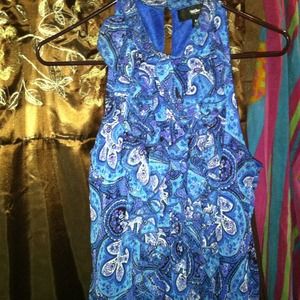 Blue And Purple Floral NO-Sleve Shirt