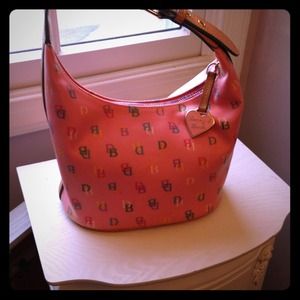 Pink Signature Dooney and Burke leather handbag