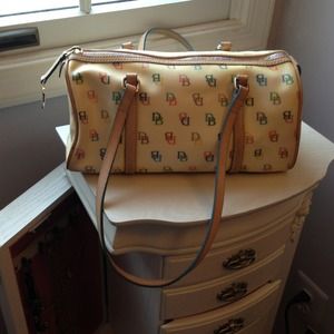 Creme Mutil-colored Leather DB Handbag