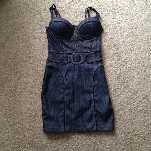Stretchy denim-like dress