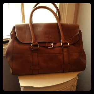 Cognac Leather Carry-all Zara Handbag