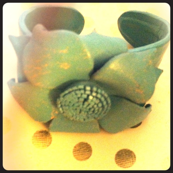 Distressed leather bracelet