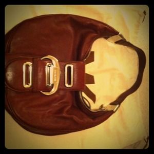 Red leather Michael Kors hobo purse!