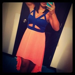 High-low dress with cut outs