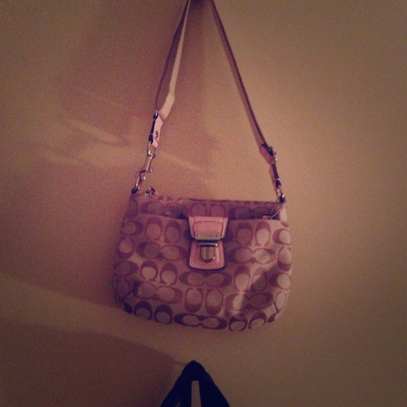 Coach purse pink and tan