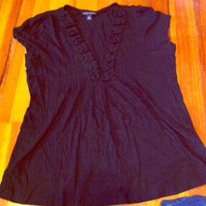 SOLD Black banana shirt with ruffles