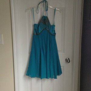 Worn once, beautiful silk dress from Cache.