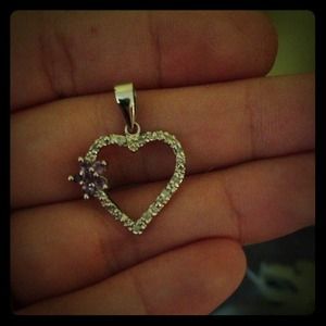 Diamond heart necklace charm