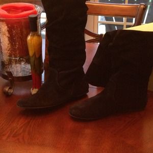 Black suede knee Length boots