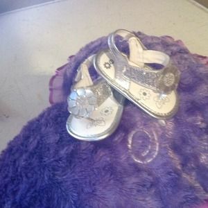 Adorable silver baby sandals