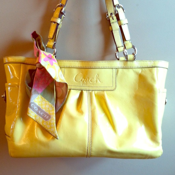 Patent leather Coach tote