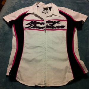 Harley Davidson zip up shirt