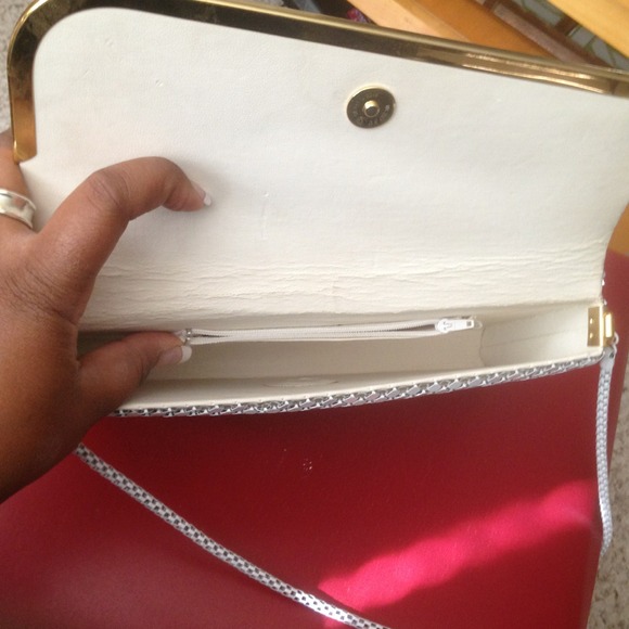 Vintage White Metal Mesh Clutch Handbag - Picture 2 of 4