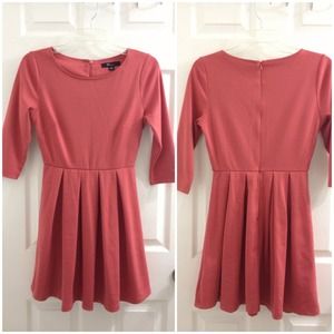 Coral mid sleeve dress