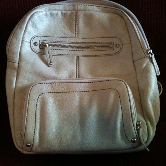 White leather Pelle Studio backpack/purse