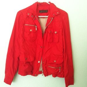 Red Zara trench jacket
