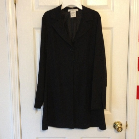 Long polyester black blazer
