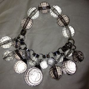 Black, grey and clear bracelet