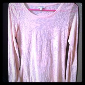 Express peach see through long sleeve