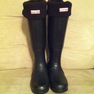 Hunter Black Fleece Liners fit 8-10