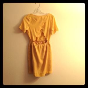 Canary yellow dress with cut out back