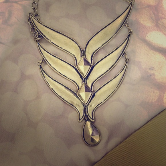 Silver statement necklace