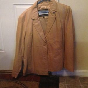 Camel leather blazer