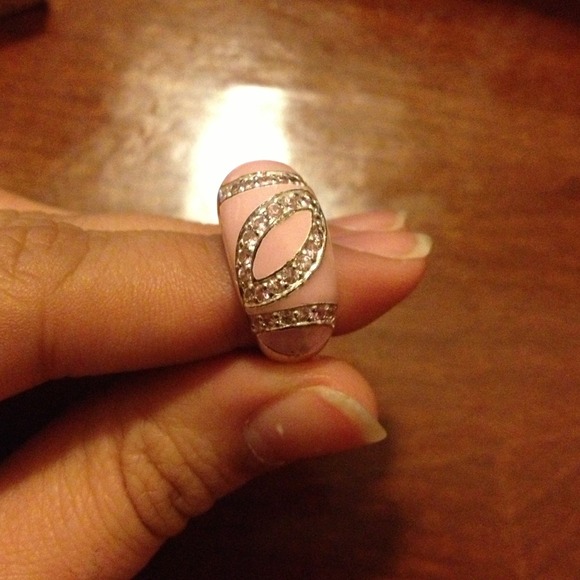 Pink sterling silver ring