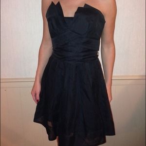 Unique black dress.