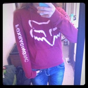 Red and white fox hoodie