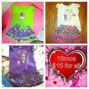 Three baby girl outfits 18 months!