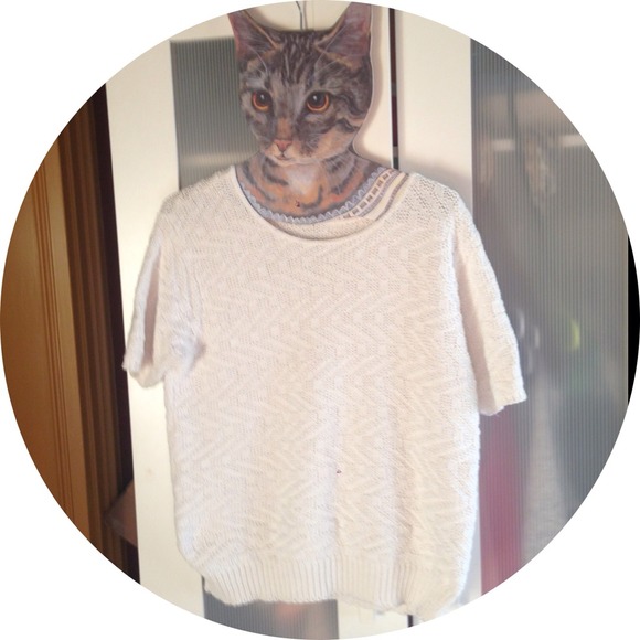 Vintage knit boxy sweater shirt