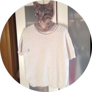 Vintage knit boxy sweater shirt